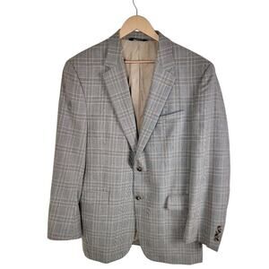 Jos. A Bank Mens Wool Plaid Suit Blazer Sportcoat size 44L Multicolor Two Button